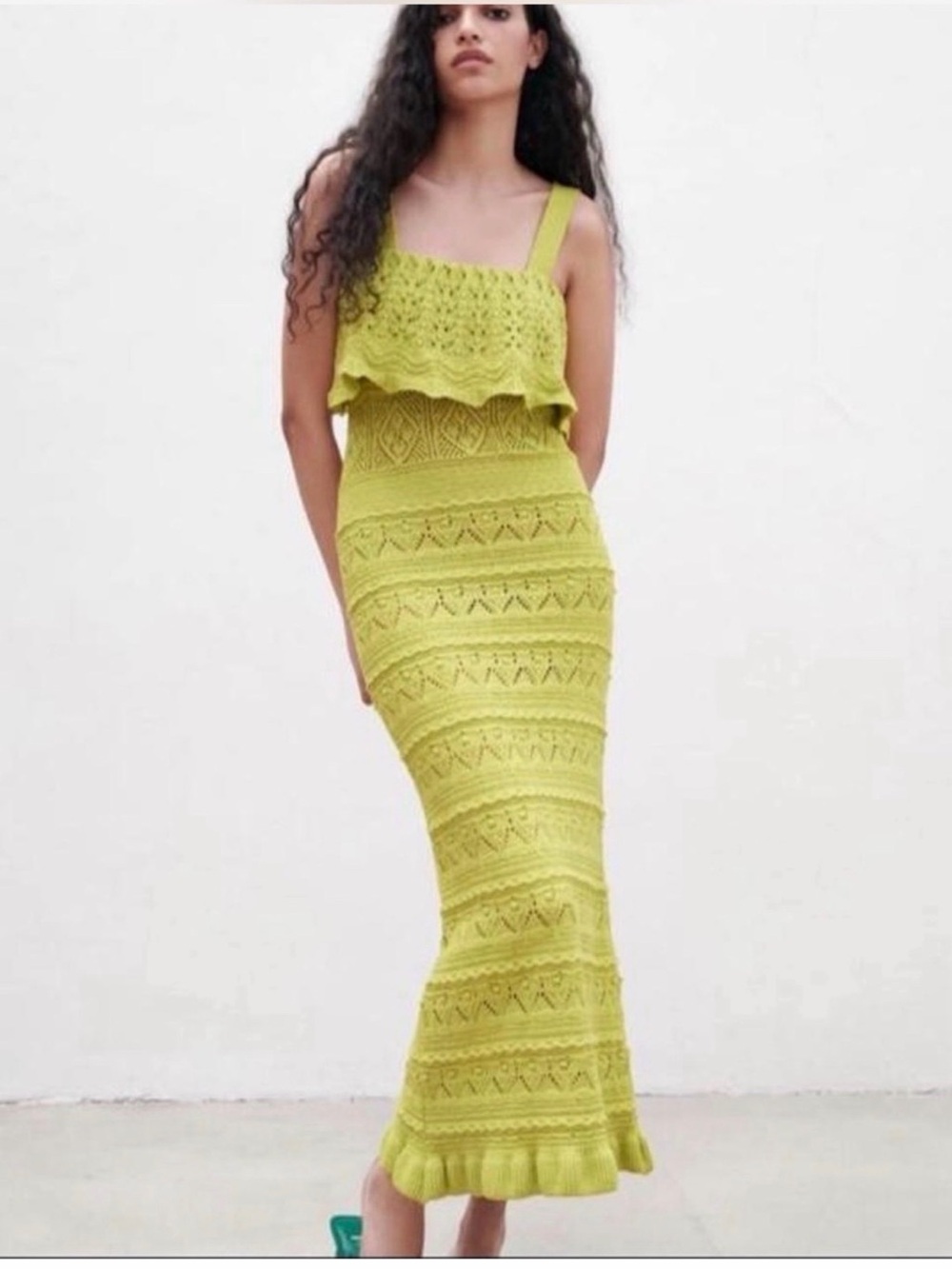 Zara knit crochet dress